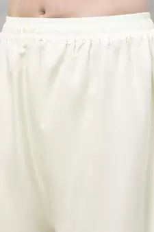 Cream Rayon flared Plus Palazzo