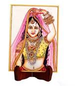 Pure White Marble Square Decorative Plate With Handpainted Motifs