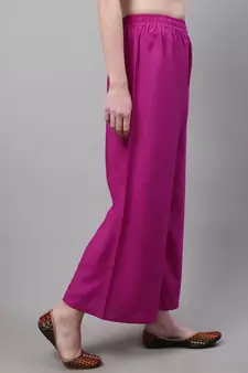 Magenta Rayon flared Plus Palazzo