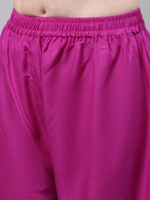 Magenta Rayon flared Plus Palazzo 6