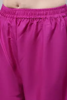 Magenta Rayon flared Plus Palazzo