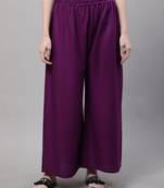 Purple Rayon flared Plus Palazzo