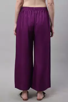 Purple Rayon flared Plus Palazzo