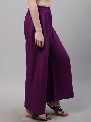Purple Rayon flared Plus Palazzo 4