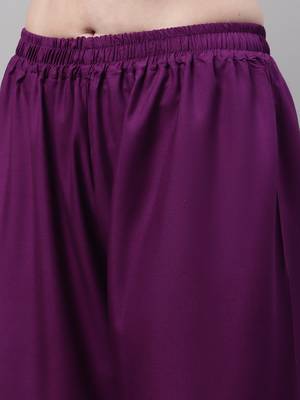 Purple Rayon flared Plus Palazzo 6