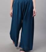 Blue Rayon flared Plus Palazzo