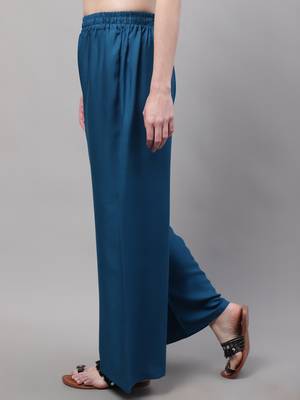 Blue Rayon flared Plus Palazzo 3