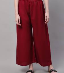 Maroon Rayon flared Plus Palazzo