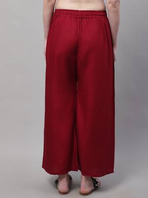 Maroon Rayon flared Plus Palazzo 2