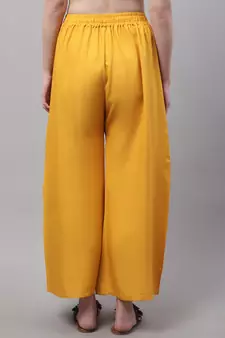 Mustard Rayon flared Plus Palazzo