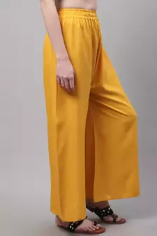Mustard Rayon flared Plus Palazzo
