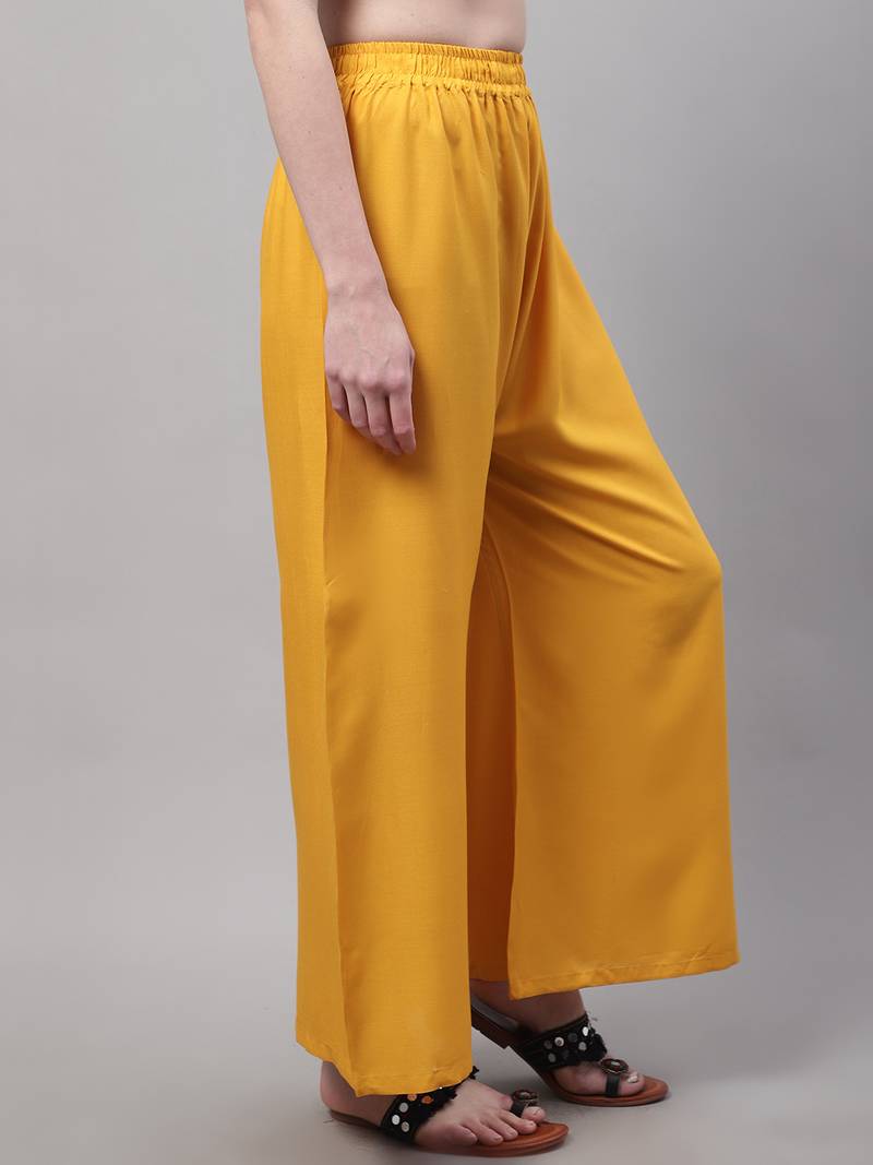 Mustard Rayon flared Plus Palazzo