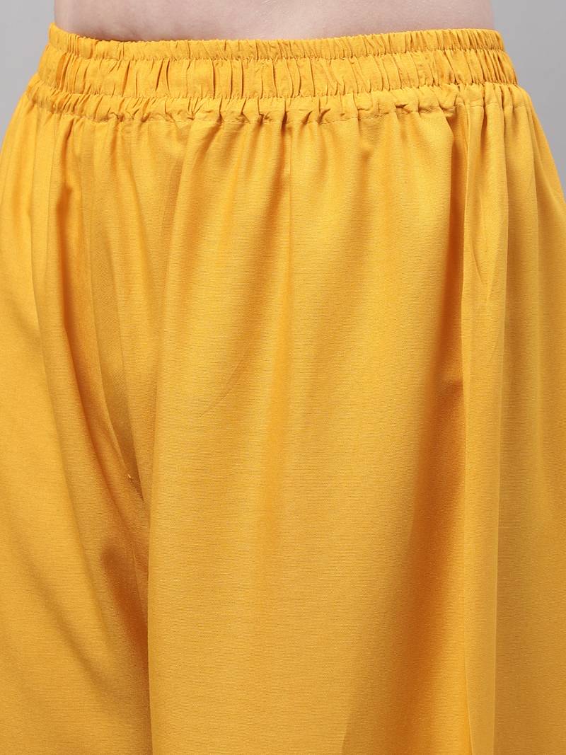 Mustard Rayon flared Plus Palazzo