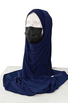 ANA Jersey Stethoscope Medico Mask and Earphone friendly Hijab- Blue