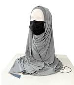 ANA Jersey Stethoscope Medico Mask and Earphone friendly Hijab- Grey