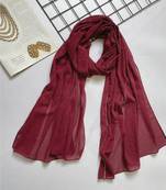 ANA Georgette Crystal Edge Hijab- Maroon