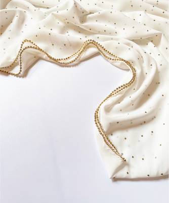 ANA Georgette Crystal Edge Hijab- White 3