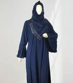 ANA Crinkled Abaya with Hijab (Tailor Fit)- Blue