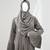 ANA Crinkled Abaya with Hijab (Tailor Fit)- Grey