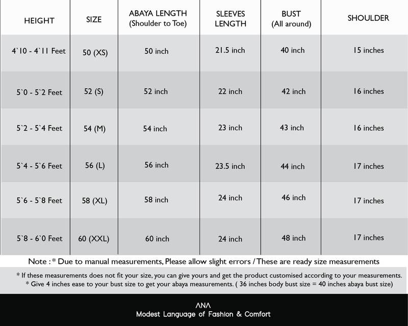 ANA Crinkled Abaya with Hijab (Tailor Fit)- Grey