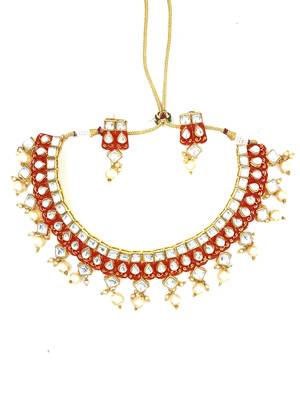 RUBY Ethnic Gold Plated Kundan Choker Set for Women  NS_1754_R_360 2