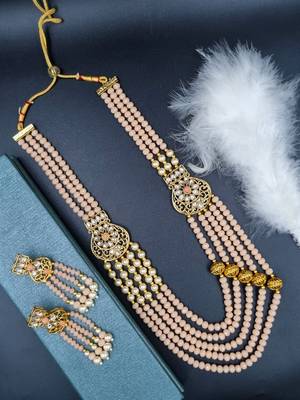 PEACH Ethnic Gold Plated Kundan Choker Set for Women NS_1821_PH_320 1