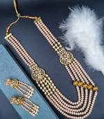 PEACH Ethnic Gold Plated Kundan Choker Set for Women NS_1821_PH_320