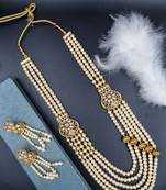 WHITE Ethnic Gold Plated Kundan Choker Set for Women   NS_1821_W_320