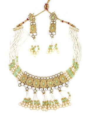 MINT Ethnic Gold Plated Kundan Choker Set for Women   NS_1826_MT_285 2