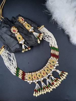 RUBYGREEN Ethnic Gold Plated Kundan Choker Set for Women   NS_1826_RG_285 1