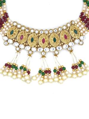 RUBYGREEN Ethnic Gold Plated Kundan Choker Set for Women   NS_1826_RG_285 3