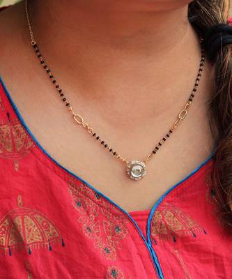 Kundan Drop White beads Mangal Sutra 1