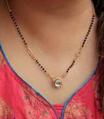 Kundan Drop Yellow Beads Mangal sutra