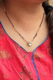 Kundan Drop Yellow Beads Mangal sutra