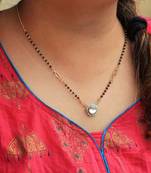 Kundan Drop Blue Beads Mangalsutra Necklace