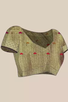 Wine Woven Organza Saree With Blouse