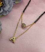 Gold agate mangalsutra