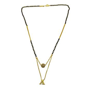 Gold agate mangalsutra 4