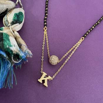 Gold agate mangalsutra 1