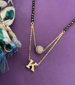 Gold agate mangalsutra