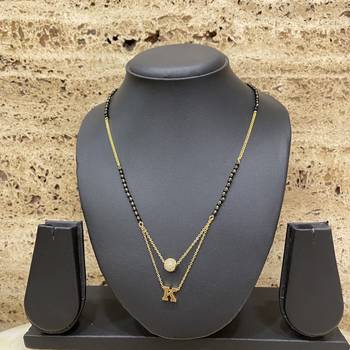 Gold agate mangalsutra 2
