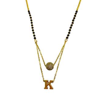 Gold agate mangalsutra 3