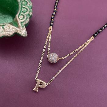 Gold agate mangalsutra 1