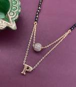 Gold agate mangalsutra