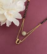 Gold agate mangalsutra