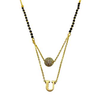 Gold agate mangalsutra 3