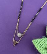 Gold agate mangalsutra