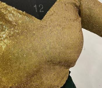 Mesmerizing Green golden zari sequins and thread embroidered georgette Lehenga choli 6