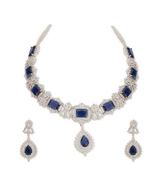 Blue Sapphire Choker Set with Diamonds 5
