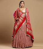 Bandhani Dupatta, Textured Lehenga And Blouse